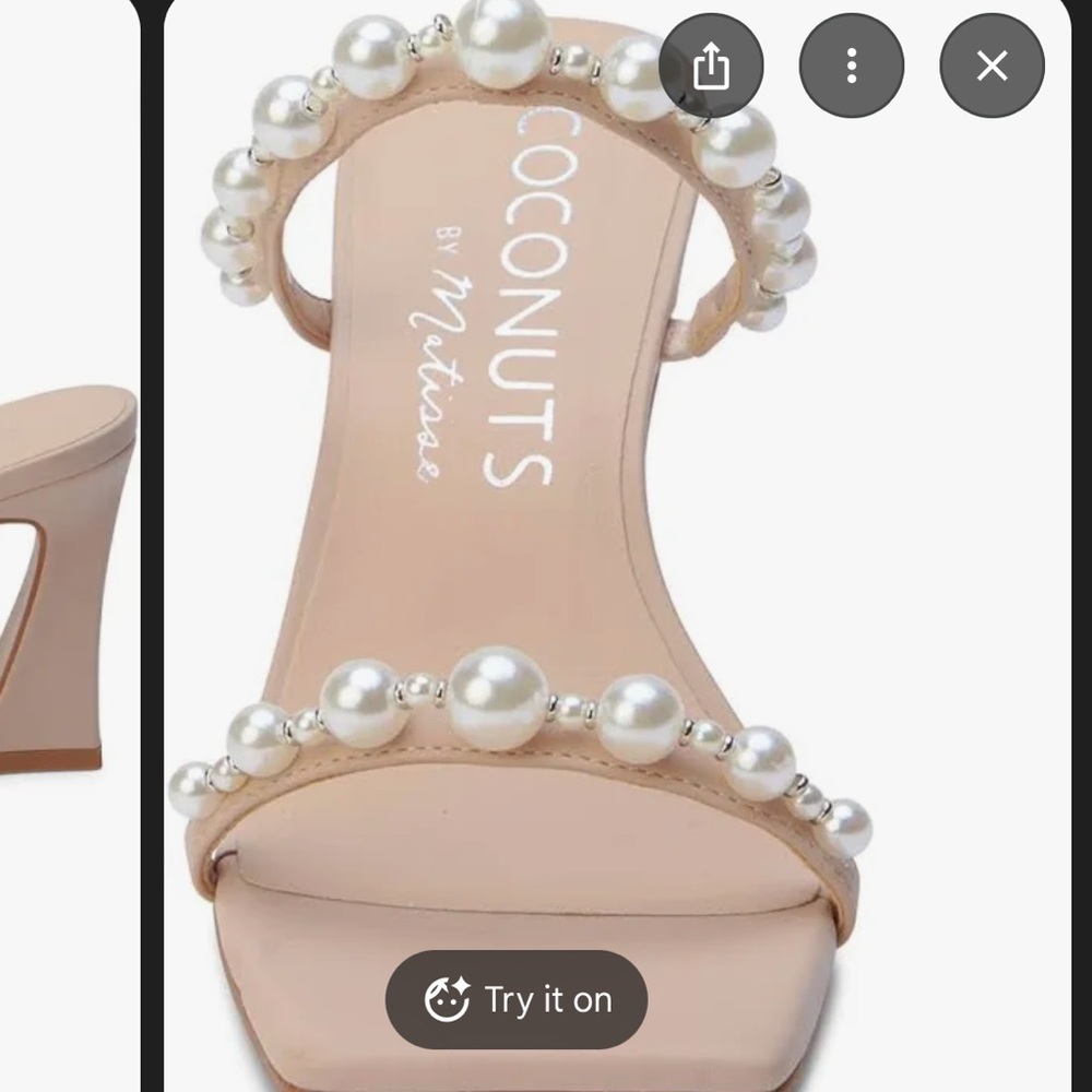 Pearl heels Coconuts Bobbie Nude bridal shoes sandals new - Picture 9 of 9